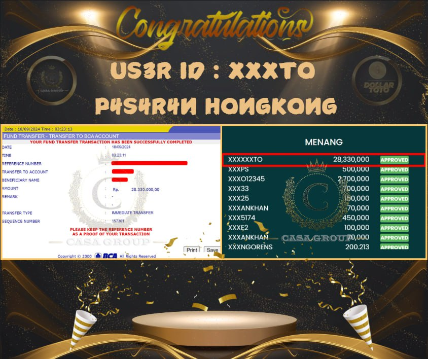 MENANG HONGKONG 28 JUTA LUNAS DI DOLLARTOTO